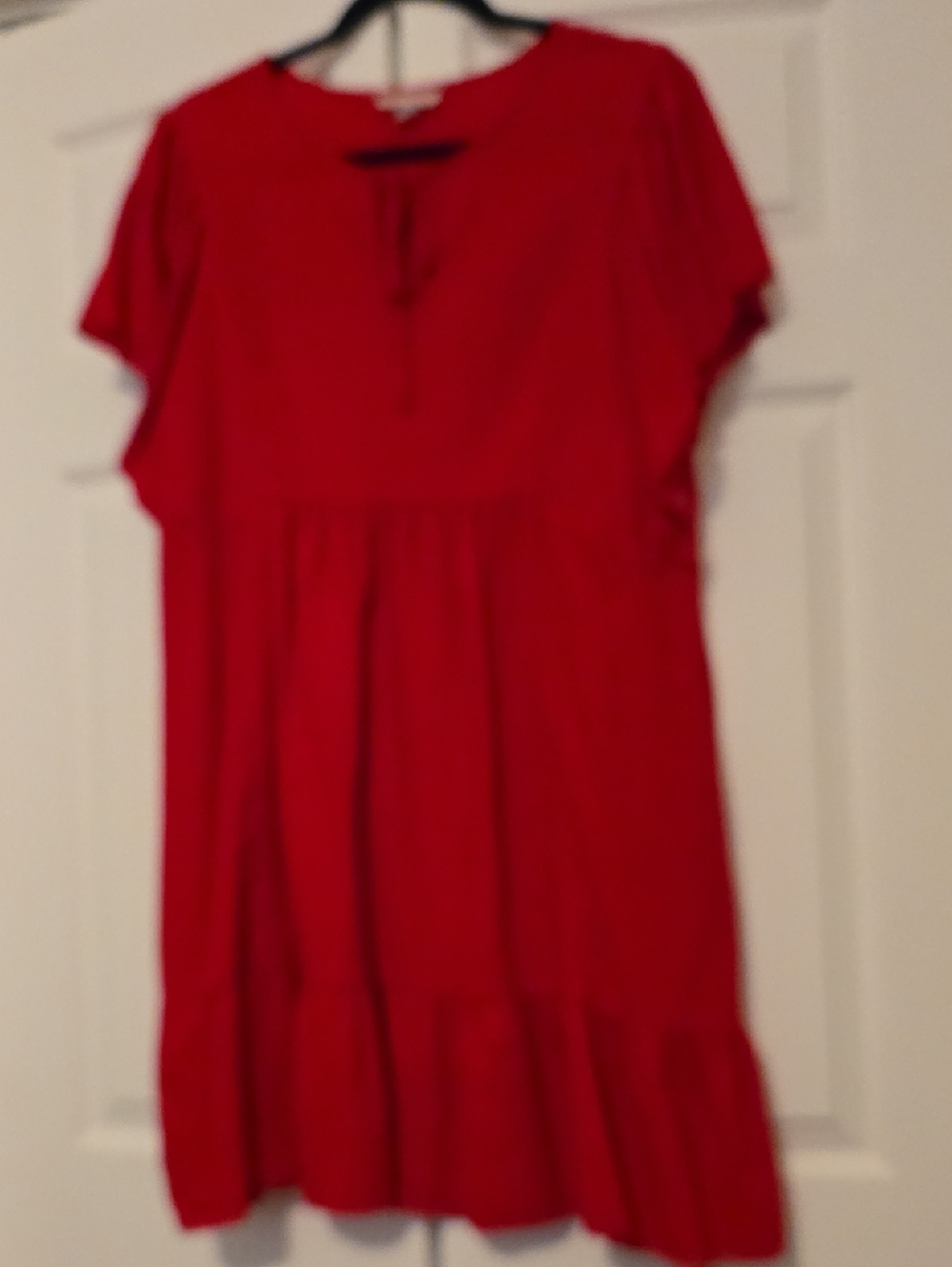 Knox Rose Red Textured Short Sleeve Dress